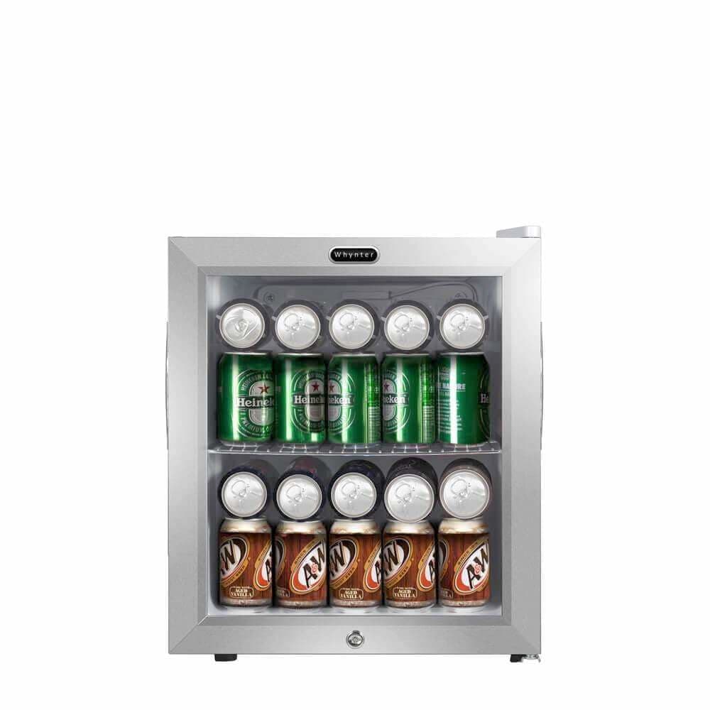 Whynter 62 Can Capacity Stainless Steel Beverage Refrigerator with Lock BR-062WS Beverage Centers BR-062WS Luxury Appliances Direct