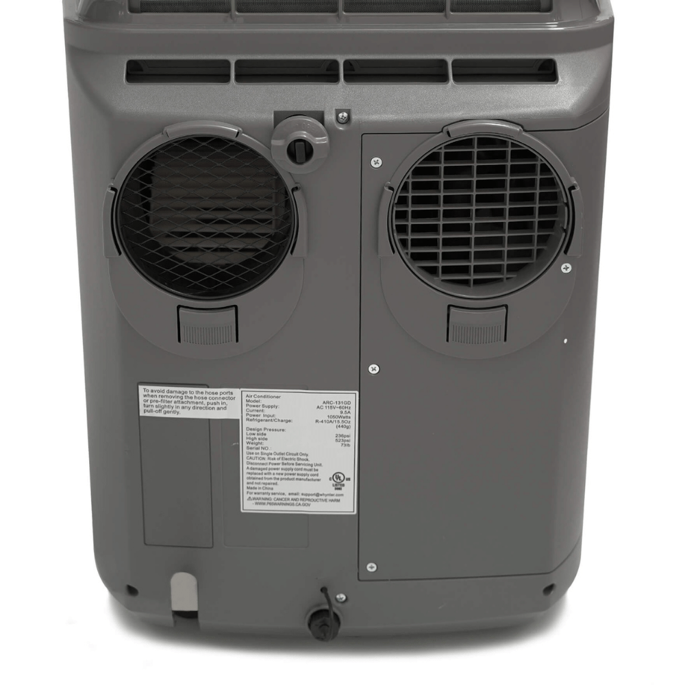 Whynter Dual Hose Portable Air Conditioner with Activated Carbon Filter 13,000 BTU  ARC-131GD I Luxury Appliances Direct
