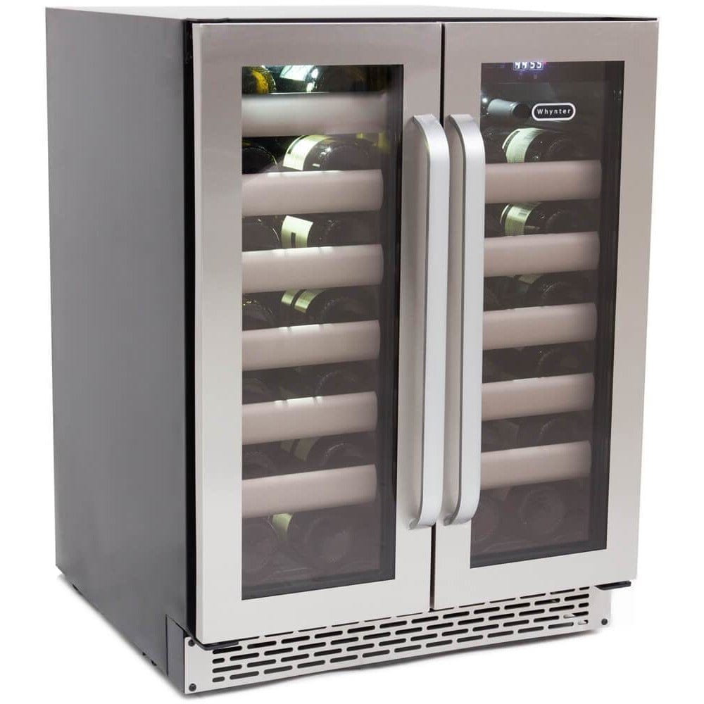 Whynter Elite 40 Bottle Seamless Stainless Steel Door Dual Zone Built-in Wine Refrigerator BWR-401DS Wine Coolers BWR-401DS Luxury Appliances Direct