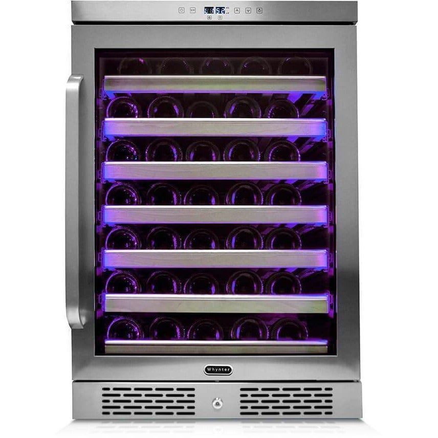 Whynter Elite Spectrum Lightshow 54 Bottle Stainless Steel 24 inch Built-in Wine Refrigerator BWR-545XS Wine Coolers BWR-545XS Luxury Appliances Direct